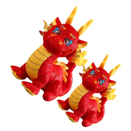 ERINGOGO 2stücke Plüsch Drachen Spielzeug Chinesisches Neujahr Drache Plüschtier Und Maskottchen Für Feierlichkeiten Deko Für Zuhause von ERINGOGO