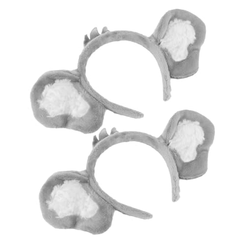 ERINGOGO 2 Stück frauen stirnband koala haarreif Koala Kopfband Tierohren Kopfband Koala-Stirnband Kopfschmuck mit Koala-Ohren Party-Stirnbänder für Frauen Cosplay-Stirnband Polyester von ERINGOGO
