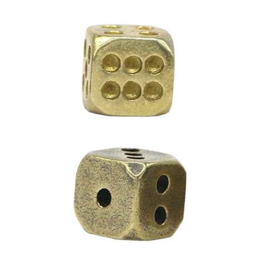 ERINGOGO 2 Stücke Messing Würfel Jumbo Würfel Spiele Für Brettspiel Abgerundete Ecke Würfel Bar Spiel Club Würfel Reines Kupfer von ERINGOGO