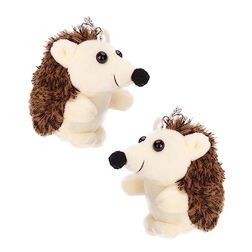ERINGOGO 2 Stücke Schlüsselanhänger kindergeschenke tiermotive plushible snugible Weihnachten wichtelgeschenk kuschelig schlüsselring Plüschtiere Igel-Anhänger Plüsch Igel Coffee von ERINGOGO