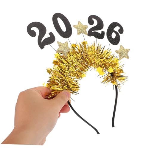 ERINGOGO 2stücke Neujahrs-stirnbänder Mit Sternen Und Lametta Glitzernder Kopfschmuck Für Silvesterparty Festliches Stirnband Für Frauen von ERINGOGO