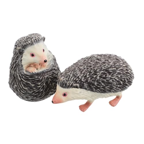 ERINGOGO 2 Stücke Teiliges Mini Stacheltier Realistische Igel Figuren aus Robustem Kreative DIY Tierfiguren für Feengarten Moosdeko und Kognitive Lernspiele von ERINGOGO