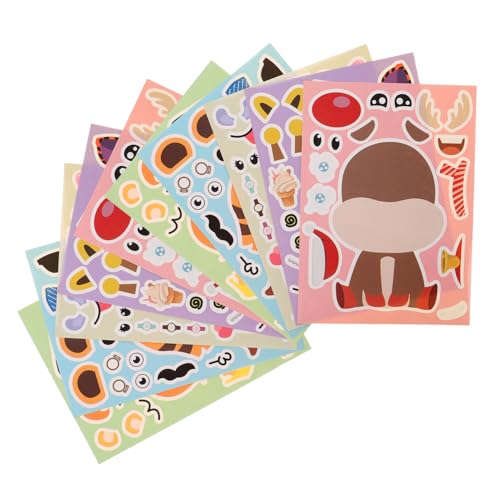 ERINGOGO Einzigartige Halloween-Party-Aufkleber 20 Blätter Mit Löwen-Giraffe-gesichtsaufklebern Dschungel-Thema Aufkleberblöcke Für Kinderspielzeug von ERINGOGO