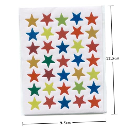 ERINGOGO 20 Packungen Fünf Punkte Stern Sticker Bunt Selbstklebend Glänzende Belohnungsaufkleber für Scrapbooking Geschenkdekoration und Schulnoten Inkl Gold Silber Rot und Farbverlauf von ERINGOGO