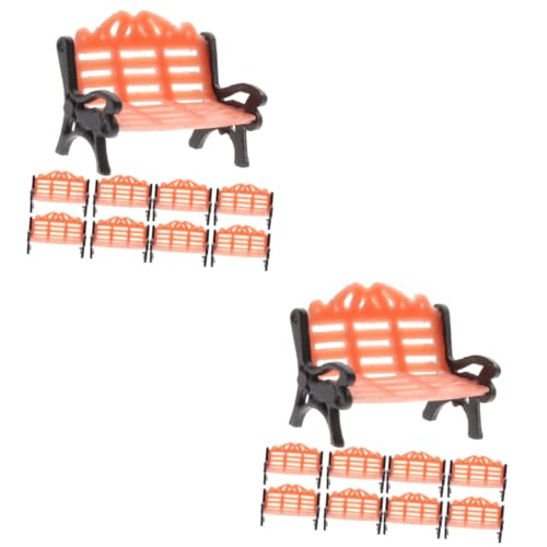 ERINGOGO 20 STK Parkstuhl Modell Wohnzimmerstuhl Spielzeug Bankmodell Mini-hausmöbel Stühle Im Freien Miniatur-szenenmodell Mini-möbelmodelle Miniaturen Perlen Einstellen Draussen Plastik von ERINGOGO