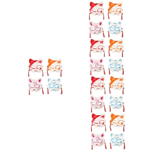 ERINGOGO Halloween-Maske 20 Stk Katze Fuchs Maske Halloween-party-dekor Anime-katze Zubehör Für Anime-kostüme Festival Lustige Tiermaske Halbe Katze Maskerade-maske Pvc Frau Kleid Foto von ERINGOGO