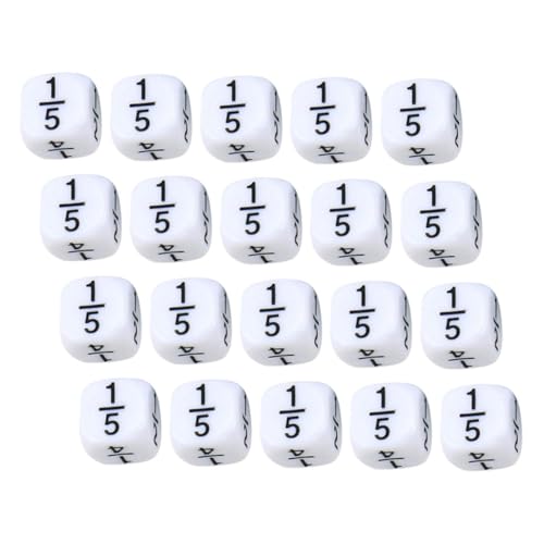 ERINGOGO 20 Stück Bruchwürfel Weiße Würfel Mini-würfelzähler Mathe-spielstein-würfel Tischspielwürfel Platzwertwürfel Zahlenwürfel Mathe-spielwürfel Tragbare Würfel Für Mathe Plastik von ERINGOGO