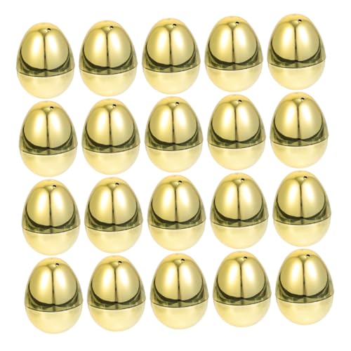 ERINGOGO 20 Stück Dekoratives Osterei- Dekorationen Party Eierspielzeug groß mit lose Plastikeier Ei Dekoration in Eiform Füllbare Eier aus Kunststoff Eier basteln Golden von ERINGOGO