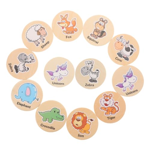 ERINGOGO Memory-Spiel Montessori-Spielzeug 20 Stück Holzkarten Für Kinder Frühes Lernspielzeug Holzkarten Memory-Spiel-Spielzeug von ERINGOGO