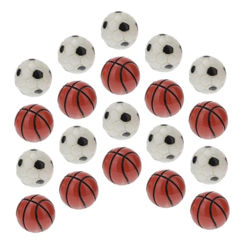 ERINGOGO 20 Stück Fußball-Basketball-Modell kinderspielzeug hühner детские игрушки Puppe Miniatur Mikro-Landschaftsbaukugeln Mini-Basketball-Dekore Harz von ERINGOGO