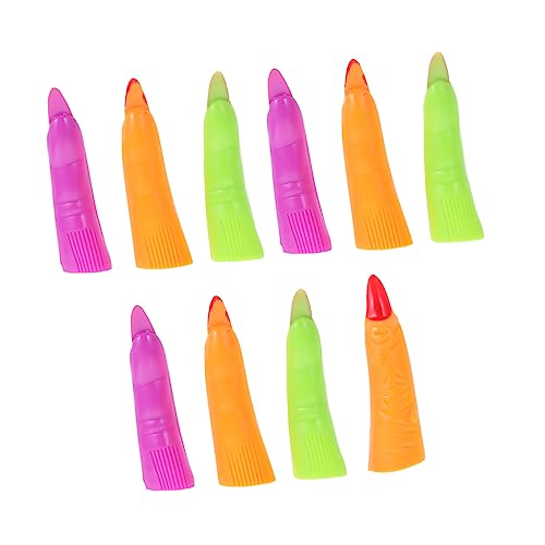 ERINGOGO 20 Stück Gefälschte Nagel- Party Halloween -nägel Falsche Fingernägel Hexenfinger Zum Vorlesen Für Halloween-pressnägel Tipps Mädchen Hey Überraschung PVC von ERINGOGO