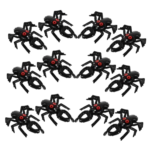 ERINGOGO 20 Stück Halloween Armbandballons aus Aluminiumfolie Aufblasbare Spinnen Partydeko Interaktive Handgelenk Ballons für Halloween Partyzubehör und Festival Dekorationen von ERINGOGO
