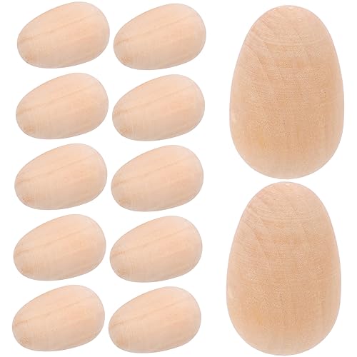 ERINGOGO 20 Stück Holz Imitationseier Party Einfarbig Großes Ei Dekoration Bemalt Realistische Simulationseier Material DIY Künstliche Eier Zum Dekorieren Bastelei von ERINGOGO
