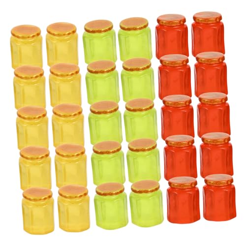 ERINGOGO 20 Stück Honigglas Dekoration Mini-süßigkeitsglas-verzierung Mini-süßigkeitsdosenmodell Mini-marmeladenglas-Ornament Mikro-landschaftsflasche Mini-hausverzierung Harz von ERINGOGO