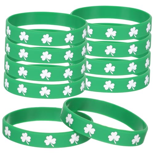 ERINGOGO 20 Stück Kleeblatt-armband Partygeschenk Shamrock -armband Heilige Armbänder Paddys Day Zubehör Kieselgel von ERINGOGO
