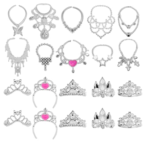 ERINGOGO 20stücke Teiliges Puppenzubehör Set Mini Kronen Halsketten Für Puppen Vielseitige Schmuckstücke Puppen Stylische Mini Accessoires Dekoration von ERINGOGO
