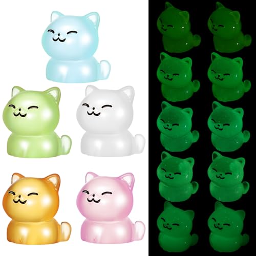 ERINGOGO 20 Stück Leuchtende Mini-Katzenfiguren Winzige Harzkätzchen Leuchten Im Dunkeln Miniatur-Katzenstatuen Kuchendekorationen Für Aquarien Und Terrarien ERINGOGO 20 Stück Leuchtende Mini-Katzenfiguren Winzige Harzkätzchen Leuchten Im Dunkeln Miniatur-Katzenstatuen Kuchendekorationen Für Aquarien Und Terrarien von ERINGOGO