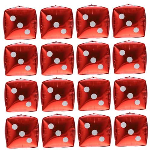 ERINGOGO 20 Stück Würfel Folienballons Aluminiumfolie Ballons für Themenparty Aufblasbare Würfelform Dekoration für Spiele und Feiern von ERINGOGO