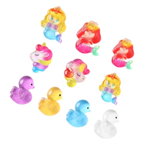 ERINGOGO 20 Stück Meerjungfrau Schmuckstücke Miniatur Entenfiguren Kleine Enten Ornamente Landschafts Enten Mehrfarbige Mini Enten Mikro Landschafts Enten Winzige Enten von ERINGOGO