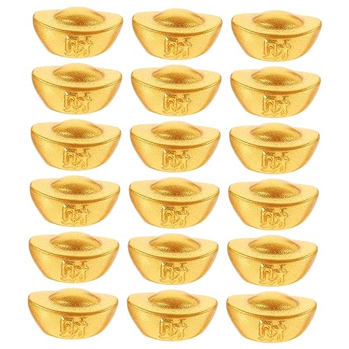 ERINGOGO 20 Stück Mini-Barren Puppe Figur Miniaturen Mini-Ente für den einzug glucksbringer geburtstagsmitgebsl Handlich Requisiten für das Szenenlayout Goldener Barren Harz von ERINGOGO