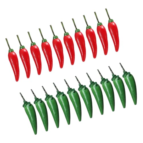 ERINGOGO 20 Stück Mini Chili Modell Nahttapete Pfeffer Abendessen Gürtel Produkt Künstliche Dekoration Handgefertigte Tapete Lebensmitteldekoration Maschensieb Werkzeug Auto von ERINGOGO