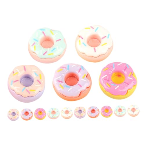 ERINGOGO 20 Stück Mini-Donuts Künstliche Cupcake-Figur Winzig Feinschmecker Mini-Lebensmittel Puppenspielzeug Puppenhaus Mini-vers-küche Mini- Miniaturen Krapfen Harz von ERINGOGO