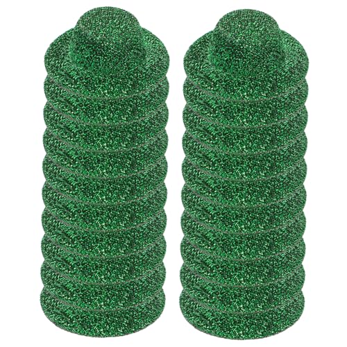 ERINGOGO 20 Stück Mini-Hut Kleiner Hut Miniatur Für Hüte Größe Mini-Zylinder Puppe Winzig Stroh Schmücken Kleine Jazz-hütchen Zum Basteln Dark Green Feiner Farbiger Stoff von ERINGOGO