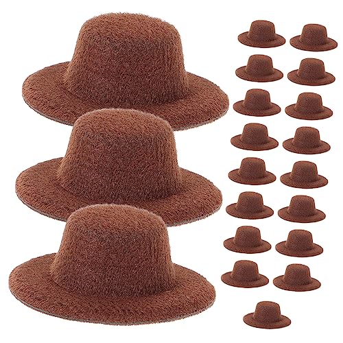 ERINGOGO 20 Stück Mini Jazzhut Farbiger Strohhut Für Erwachsene Puppenkostümhüte Partyhüte Für Winzig Rosa Gestrickt Klein Schwarz Für Kinderkleid Mini Hut Rollenspiel von ERINGOGO