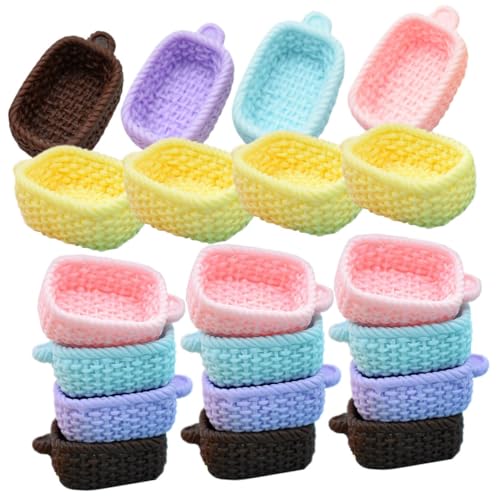 ERINGOGO 20 Stück Mini-Lebensmittelkorb Puppenzubehör Kinderspielzeug simulierte Körbe Machen Sie es Mini-Essen für Toys Kid Toys puppenhauskörbe Mini Körbe Harz von ERINGOGO
