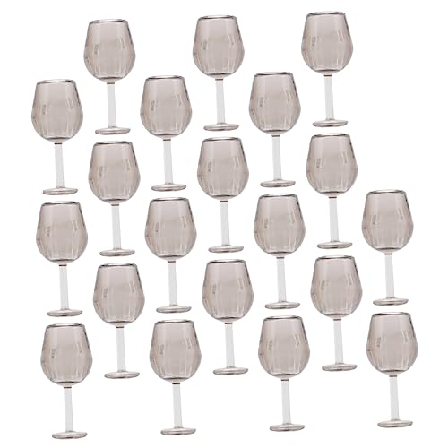 ERINGOGO 20 Stück Mini Weinglas Miniatur Mikro Kelch Mini-Brille Puppe Brille Mini-tassen Puppenhaus Brille Mikro-landschaftskelch Mini-hausgläser Puppenhaus Kelch Mikrobrille Plastik von ERINGOGO