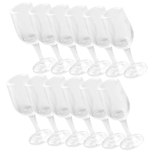 ERINGOGO 20 Stück Mini Weinglas Miniatur Weingläser Mini-puppenhauszubehör Dekorativer Miniaturen Kelch Mini-hausgläser Mini-tassen Puppenhaus Kelch Mini Weingläser Plastik Transparent von ERINGOGO