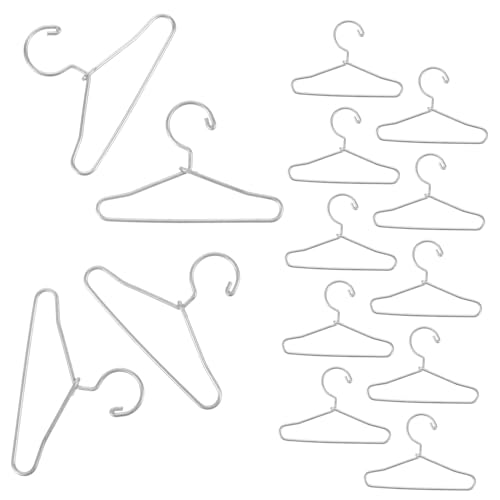 ERINGOGO 20 Stück Mini-aufhänger Mini-kleiderbügel Aus Metall Miniatur-kleiderbügel Aus Metall Mini-kleiderbügel-dekore Kleiderbügel Für Puppenkleider Winzige Hausaufhänger Eisen von ERINGOGO