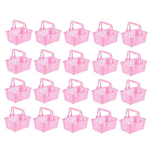 ERINGOGO 20 Stück Mini-einkaufswagen -einkaufswagen Mini- -einkaufskorb Winzig Kleiner Einkaufswagen Mädchen Lebensmittelgeschäft Einkaufskorb Plastik Rosa von ERINGOGO