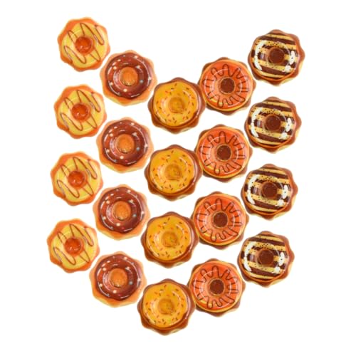 ERINGOGO 20 Stück Miniatur-Donuts süßigkeiten Dollhouse zubehör susigkeiten Puppenhaus-Küchendekoration Mini-Donuts Puppenhaus-Donut dekorative gefälschte Nahrungsstütze Harz von ERINGOGO