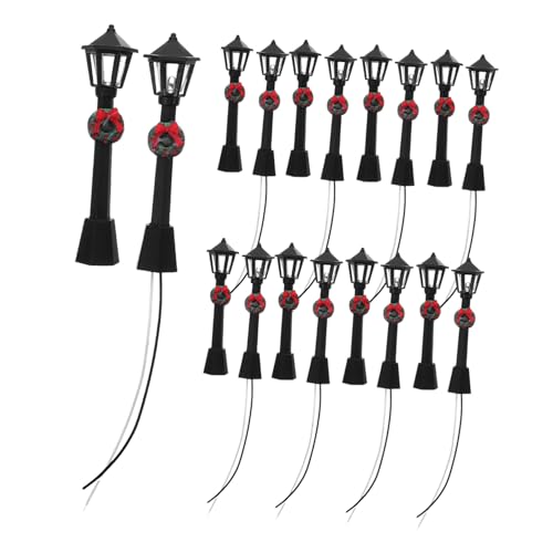 ERINGOGO 20 Stück Miniatur Straßenlaternen mit LED Schwarze Modelllampen mit Blumenkranz Stabile Abs Materialien Realistische Miniatur Straßenlampen für Mikro Landschaften DIY Puppenhaus ERINGOGO 20 Stück Miniatur Straßenlaternen mit LED Schwarze Modelllampen mit Blumenkranz Stabile Abs Materialien Realistische Miniatur Straßenlampen für Mikro Landschaften DIY Puppenhaus von ERINGOGO