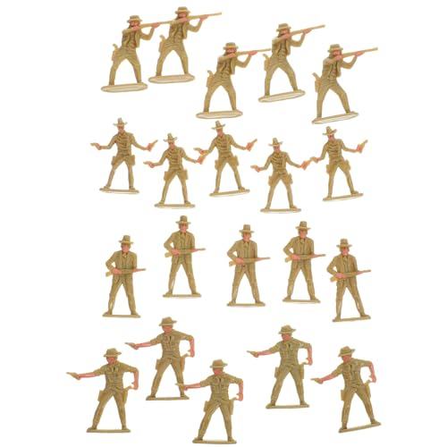 ERINGOGO 20 Stück Miniatur-charakterspielzeuge Modell Cowboy-Party-Dekorationen Mini-cowboyhut Action Figur Figuren Mini-cowboyhüte Zum Basteln Lasso- Plastik Light Brown von ERINGOGO