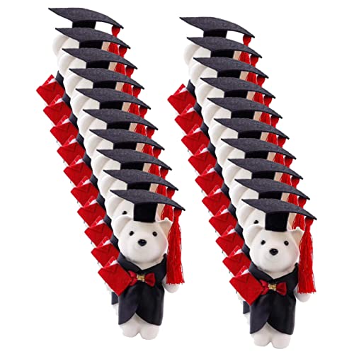 ERINGOGO 20 Stück Puppe Abschlussfeier Abschlussbär Plüschtiere Abschlussstrauß Plüschbaby Kuscheltiere Bären Glückwunsch Abschluss Ihr Minibär Plüschpuppen Polyester von ERINGOGO