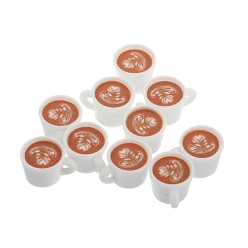 ERINGOGO 20 Stück Puppenhaus-Kaffeetasse kaffeetassen Set puppenhaus Einrichtung Puppenhaus Dekoration Puppenhaus-Layout-Requisite Miniatur-Puppenhausbecher Kaffeetasse Mini Plastik Weiß von ERINGOGO