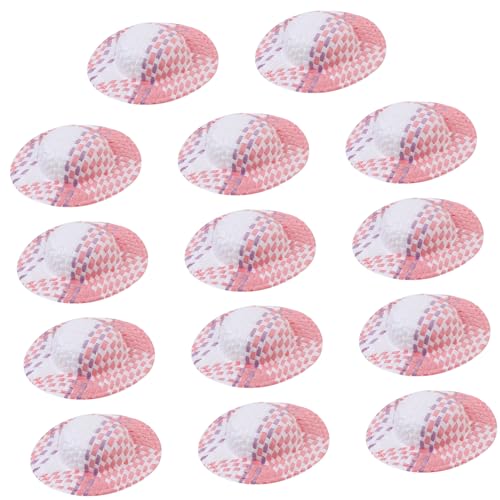 ERINGOGO 20 Stück Puppenhaus Strohhut Puppenhausdekoration Miniaturhandwerk Leichtgewichtige Puppenhüte Mini-Strickmützen Mini-Cowboyhut Mini-Hut DIY Strohhüte Puppenhaus -Accessoire Stoff von ERINGOGO