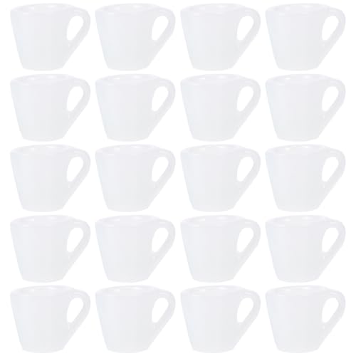 ERINGOGO 20 Stück Puppenhausbecher Puppenhaus Weiße Becher Kaffeebecher Puppenhaus Miniaturbecher Teebecher Puppen Spielzeughaus Minibecher Puppenhauszubehör Mini Kaffeebecher von ERINGOGO