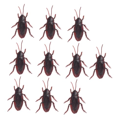 ERINGOGO 20 Stück Simulation Kakerlake Xiaoqiang Taschenspielerei Gruselige Spielzeuge künstlich simuliert Halloween liefert Trick liefert Partyzubehör Trick-Tools Lebensecht PVC Brown von ERINGOGO
