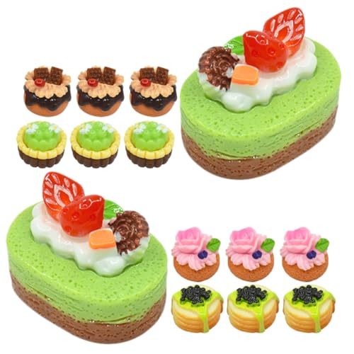 ERINGOGO 20 Stück Simulierter Obstkuchen Mini Lebensmittelspielzeug Mini Obstkuchen Eiscreme Gefälschtes Essen Obstkuchen Miniatur Lebensmittel Miniatur Kuchen Dekorativer von ERINGOGO