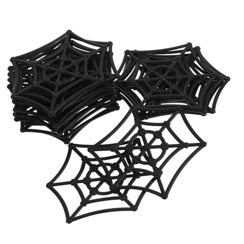 ERINGOGO 20 Stück Spinnennetz- Halloween Party Deko Halloween Dekoration Baumdekoration glühen Kostüm Tiere Spielzeuge Halloween-Spinnennetz spukhaus Plastik Black von ERINGOGO