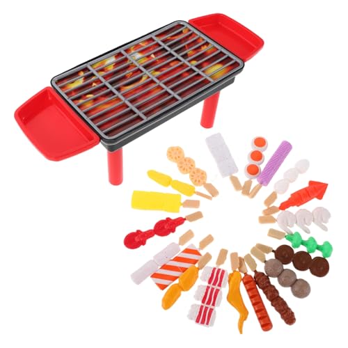 ERINGOGO 20 Stück Teiliges BBQ Grill Spielset mit Realistischen Grillzubehör und Spiellebensmitteln Fördert Motorik und Hand Auge koordination Geeignet für Drinnen und Draußen von ERINGOGO