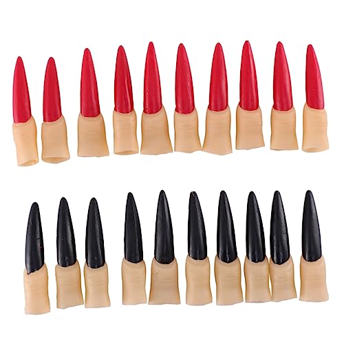 ERINGOGO 20 Stück Teiliges Halloween Fake Nägel Rote und Schwarze Hexenfingernägel aus Flexiblem Gummi Langlebig und Komfortabel Lange Spitzen für Gruselige Kostüme Geeignet für Teenager ERINGOGO 20 Stück Teiliges Halloween Fake Nägel Rote und Schwarze Hexenfingernägel aus Flexiblem Gummi Langlebig und Komfortabel Lange Spitzen für Gruselige Kostüme Geeignet für Teenager von ERINGOGO