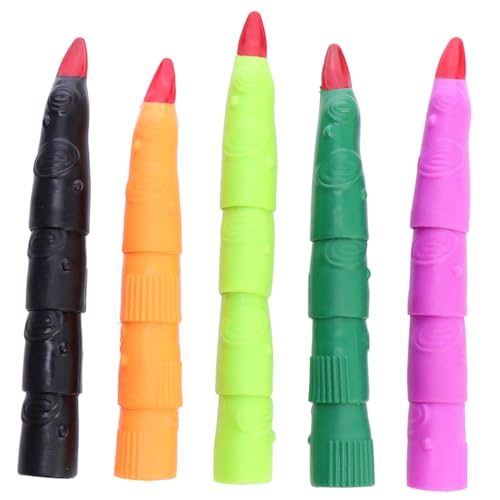 ERINGOGO 20 Stück Teiliges Halloween Fingernagel Sets in Schwarz Orange Dunkelgrün und Hellgrün Leichte Fake Nägel für Halloween Karneval und Cosplay als Masquerade und Role Play Hexennägel von ERINGOGO