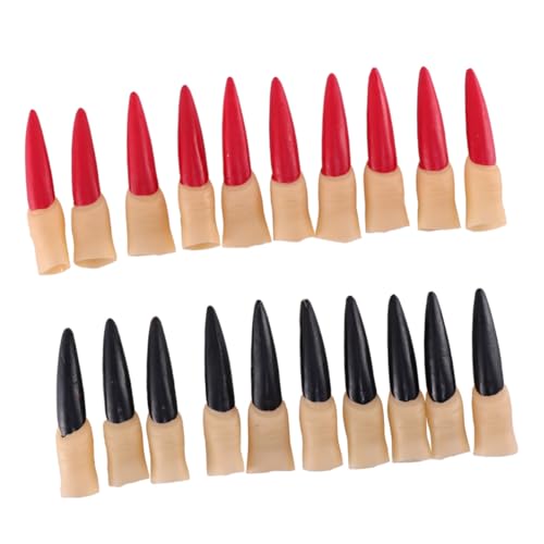 ERINGOGO 20 Stück Teiliges Halloween Nagelset aus Hochwertigem Gummi Rote und Schwarze Fake Nails mit Realistischem Hexenfingernägel Design für Gruselige Cosplay Partys und Kostüme ERINGOGO 20 Stück Teiliges Halloween Nagelset aus Hochwertigem Gummi Rote und Schwarze Fake Nails mit Realistischem Hexenfingernägel Design für Gruselige Cosplay Partys und Kostüme von ERINGOGO