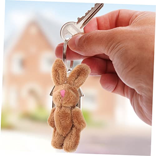 ERINGOGO 20 Stück Teiliges Mini Kuscheltier Hase Plüsch Kaninchen Anhänger in Rosa Braun Hellbraun Weiß Weiche DIY Dekoration für Zuhause Niedliche Kleine Bunny Puppen als von ERINGOGO
