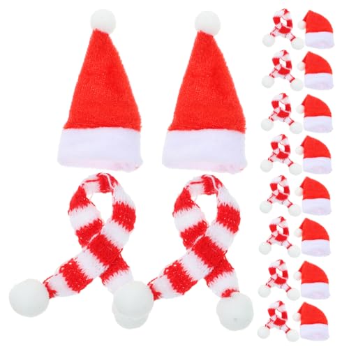 ERINGOGO 20 Stück Teiliges Mini Strickmützen und Schals für Puppenhandwerk Handgefertigt Weihnachtlich Warm Rot-weiß für Festliche Tisch Wohnungsdekoration ERINGOGO 20 Stück Teiliges Mini Strickmützen und Schals für Puppenhandwerk Handgefertigt Weihnachtlich Warm Rot-weiß für Festliche Tisch Wohnungsdekoration von ERINGOGO