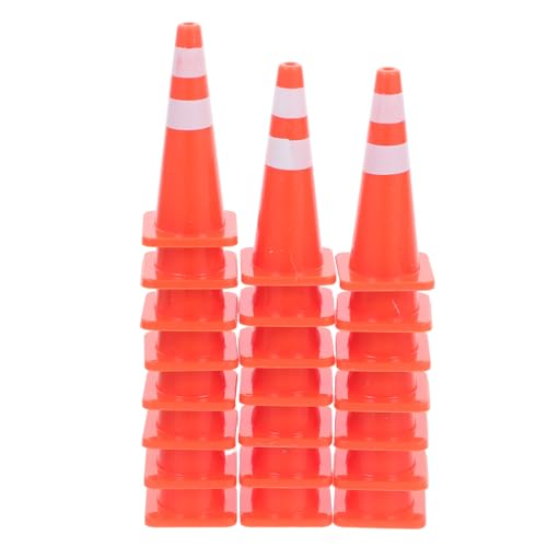 ERINGOGO 20 Stück Teiliges Mini Verkehrshütchen Set aus Robustem Kunststoff Kleine Verkehrsleitkegel für Lehrreiches Verkehrsspielzeug Motorik und Verkehrssicherheit für Familienspiel und von ERINGOGO